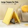 Pet Tent; Cat Tent for Indoor Cats; Wooden Cat House for small Pets; Yellow