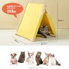 Pet Tent; Cat Tent for Indoor Cats; Wooden Cat House for small Pets; Yellow