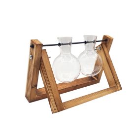 Swing Wooden Stand Hydroponic Plant Container Glass Vase (Option: Type B)